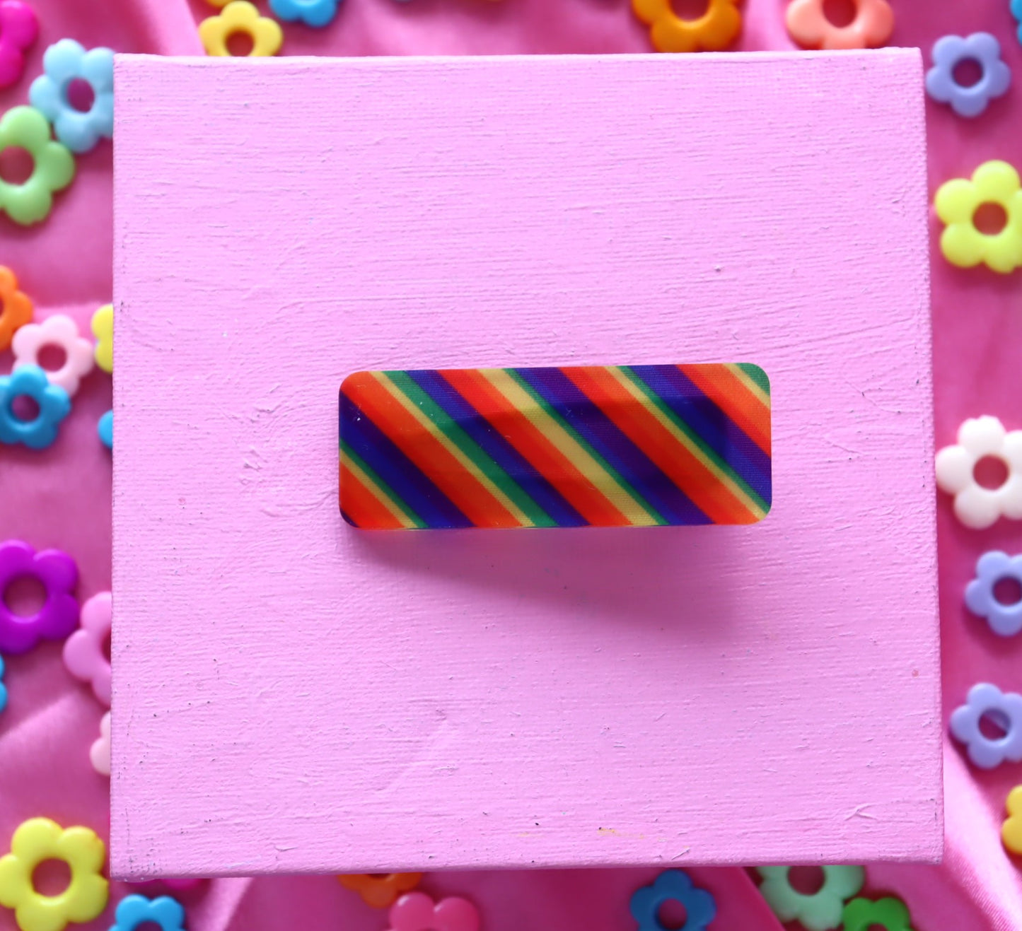 Rainbow Striped Barrettes