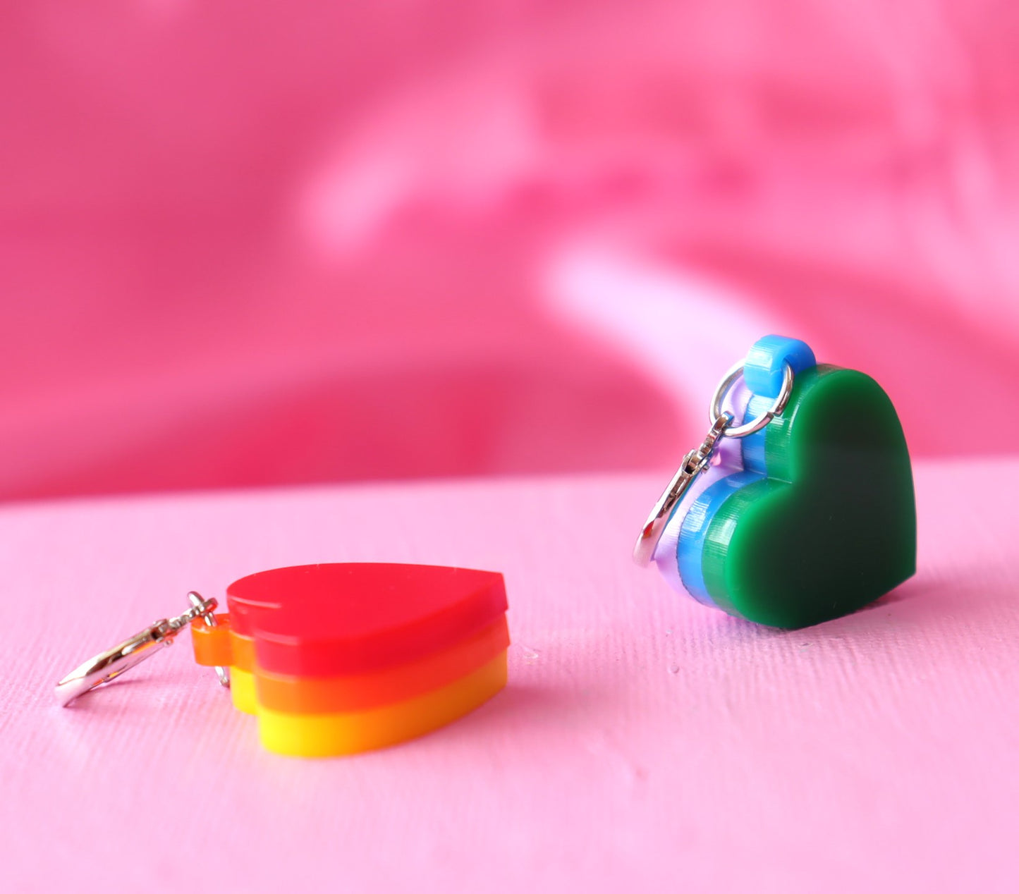 Rainbow Stacked Heart Huggies