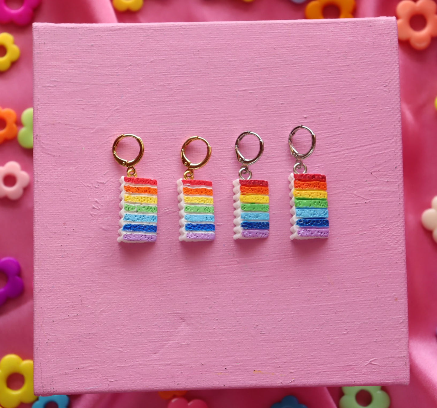 Rainbow Cake Earrings