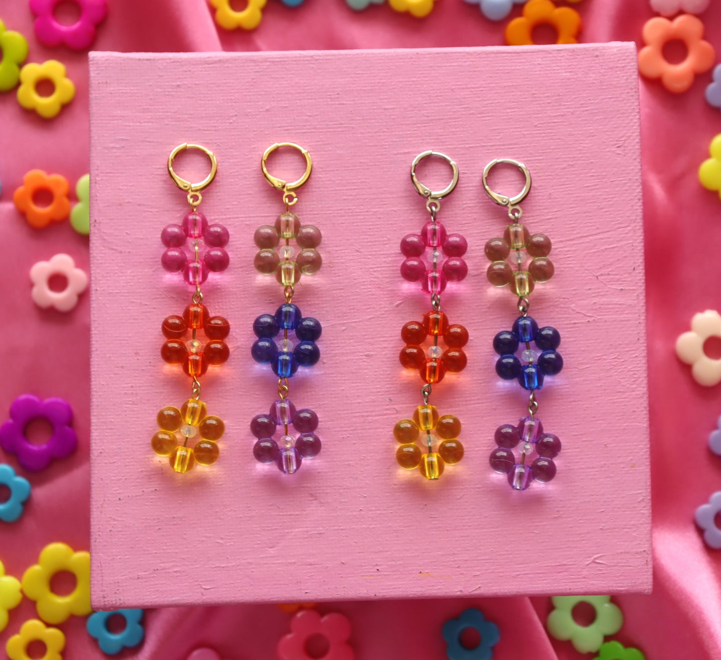 Rainbow Bubble Flower Dangles
