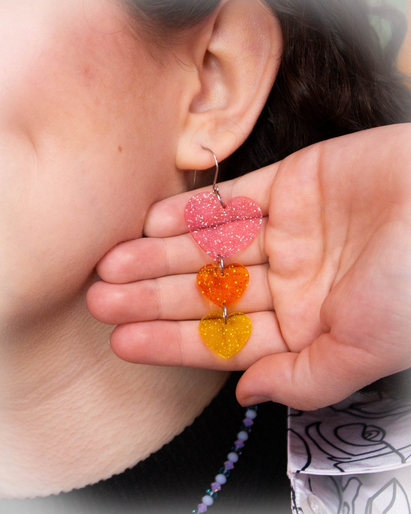 I'll Love You Forever-Trio Heart Earrings