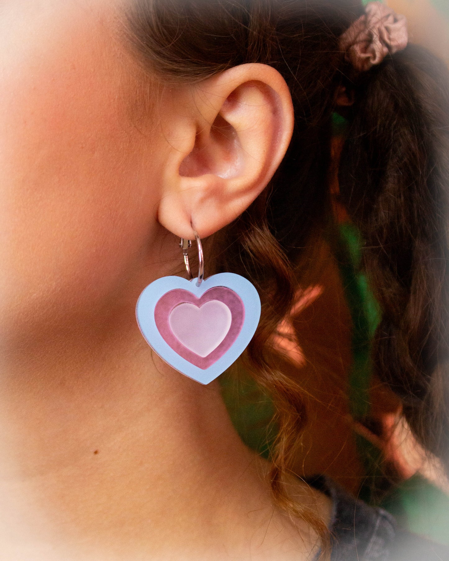 Retro Layered Colorful Heart Earrings