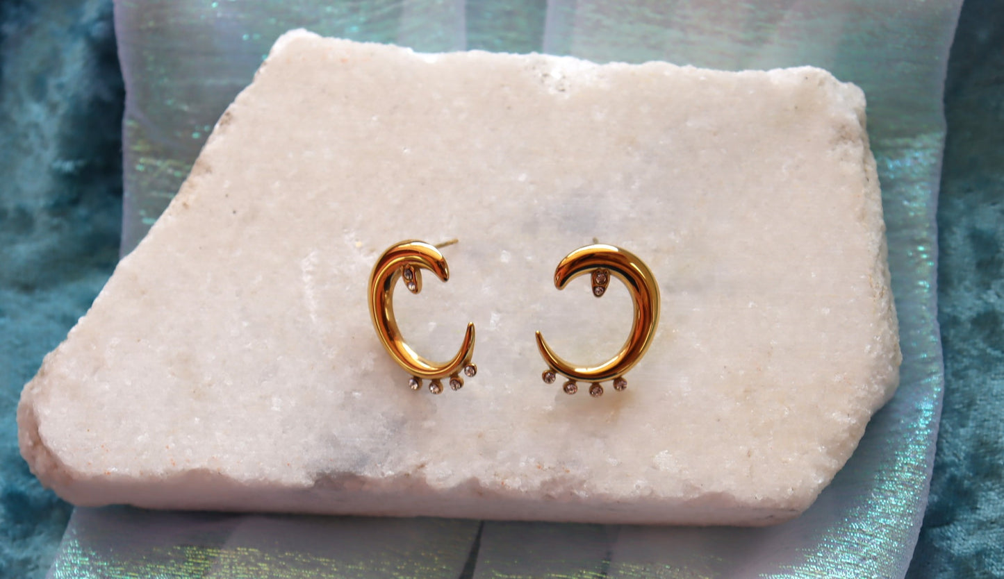 Shimmering Moon Titanium Earrings