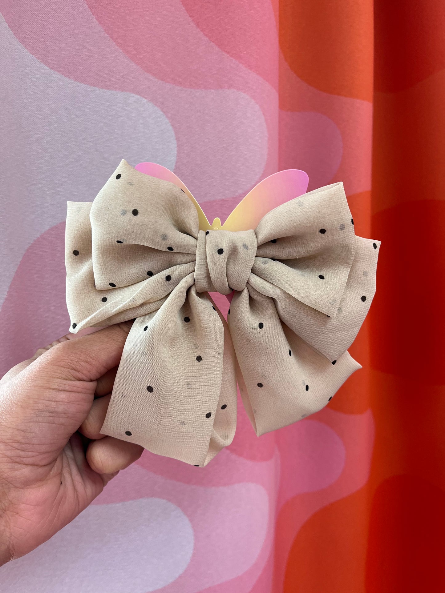 Polka Dot Hair Bow Clip