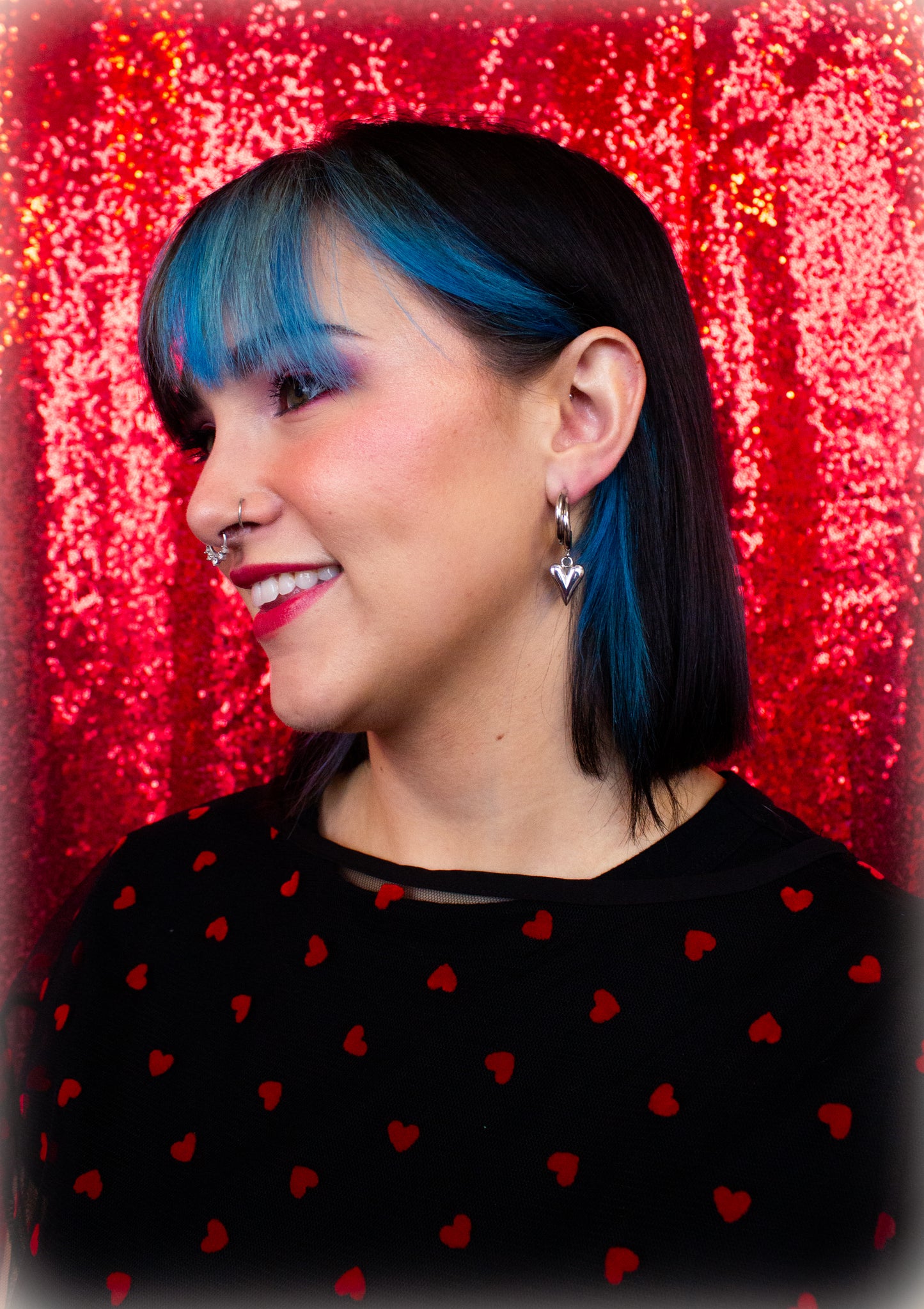 We Are Meant to Be-Titanium Heart Drop Earrings