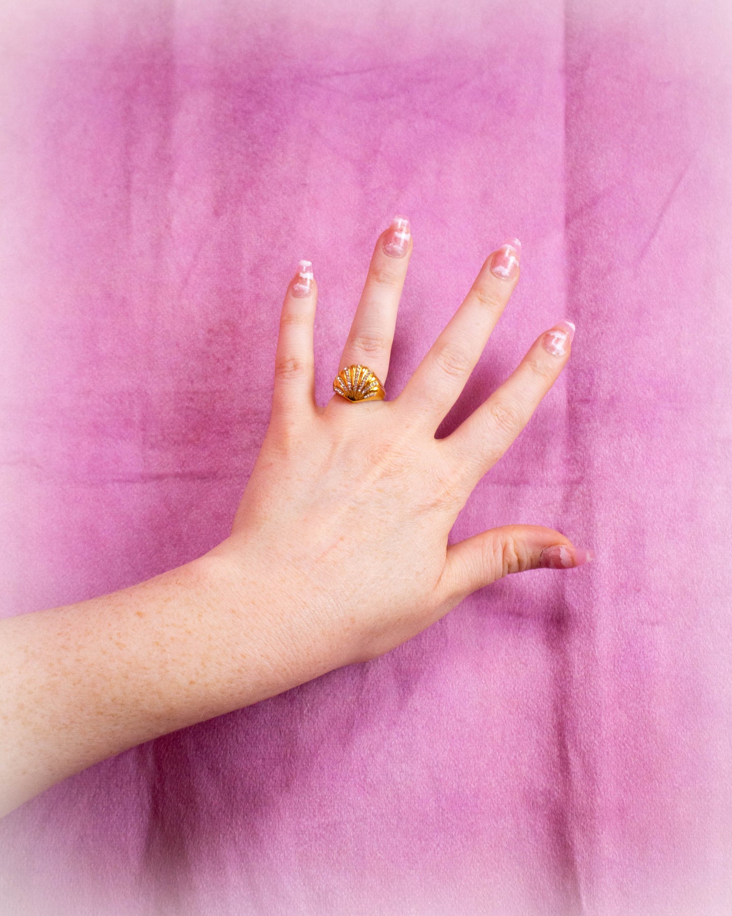 Shining Seashell Titanium Ring