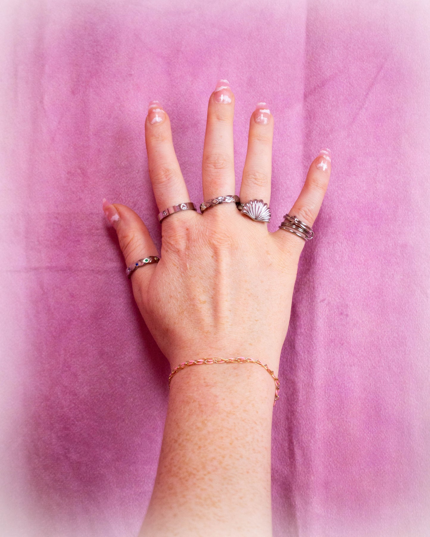 Reaching Out - Scalloped Titanium Ring