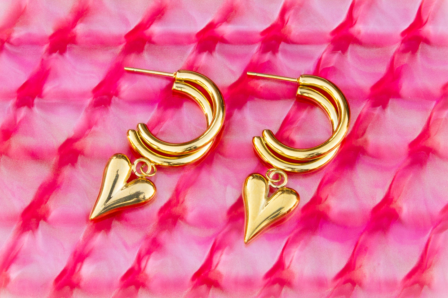 We Are Meant to Be-Titanium Heart Drop Earrings