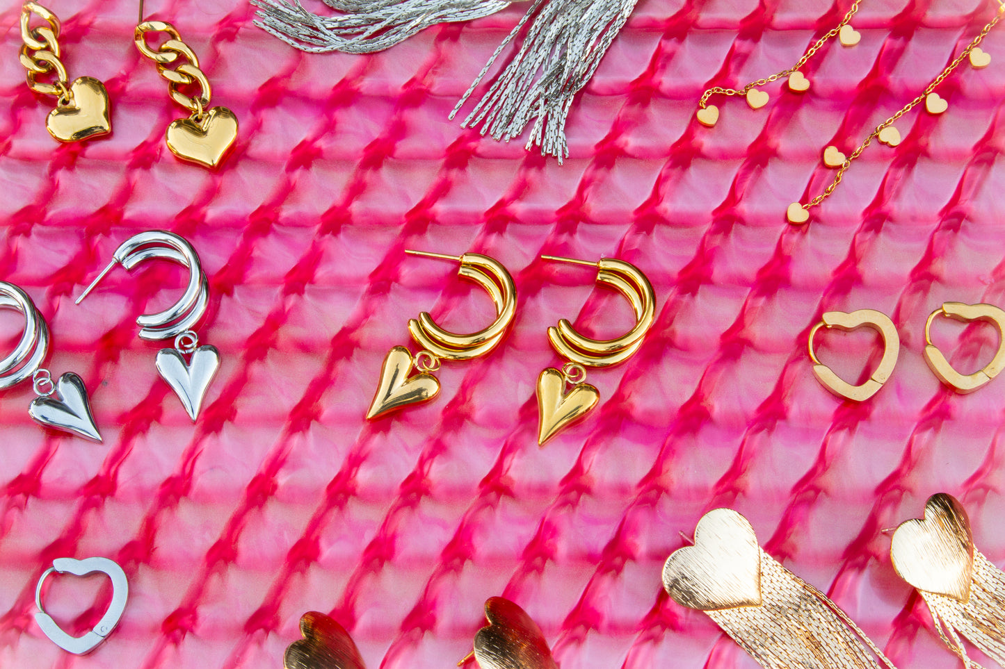 We Are Meant to Be-Titanium Heart Drop Earrings