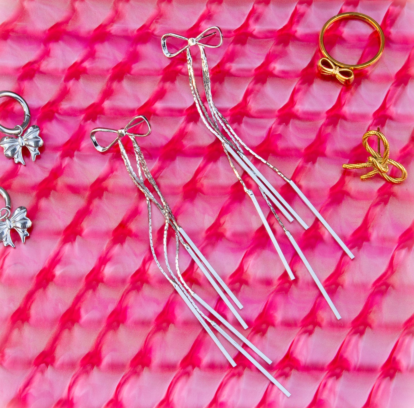 Titanium Bow Dangle Earrings