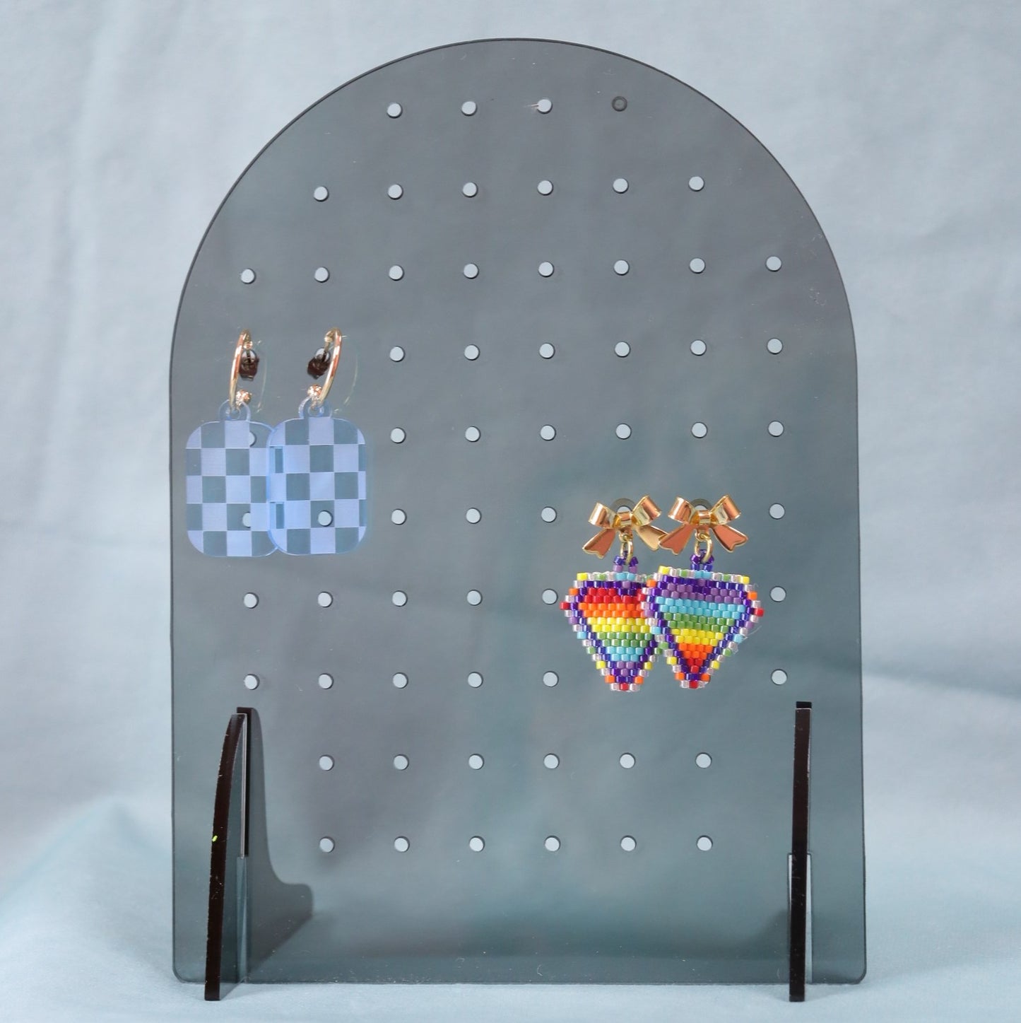 Translucent Black Arched Earring Display