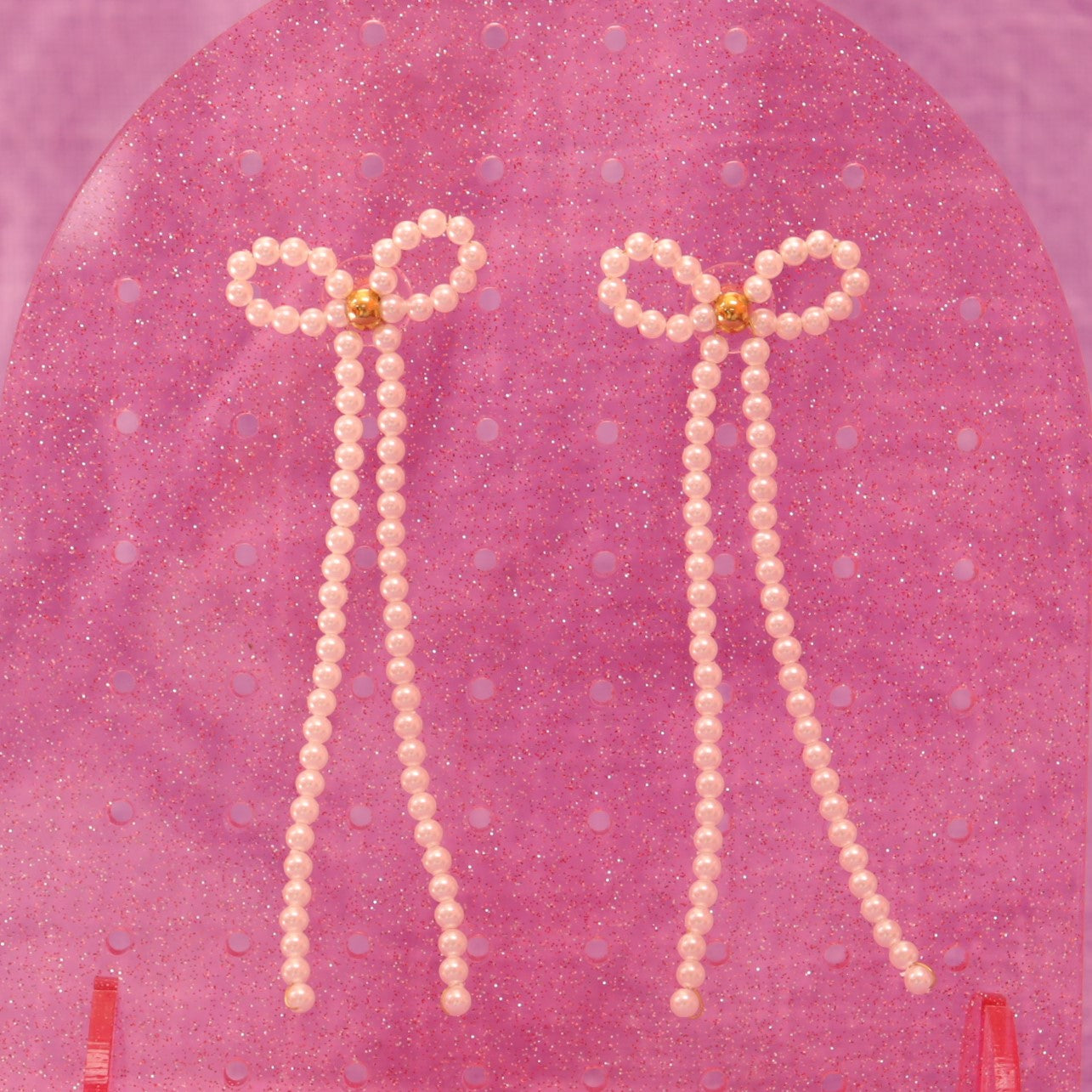 Petite Beaded Pearl Bow Earrings