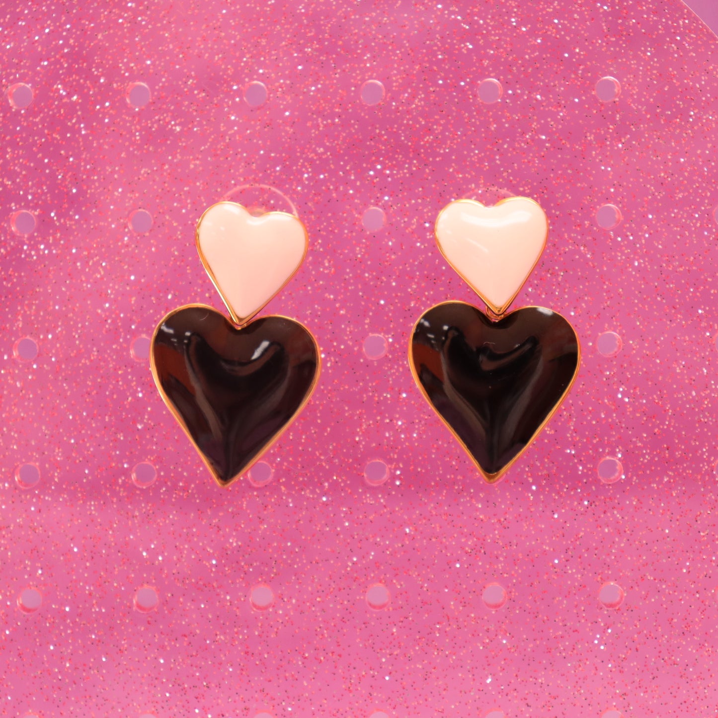 Together Forever- Titanium Heart Earrings