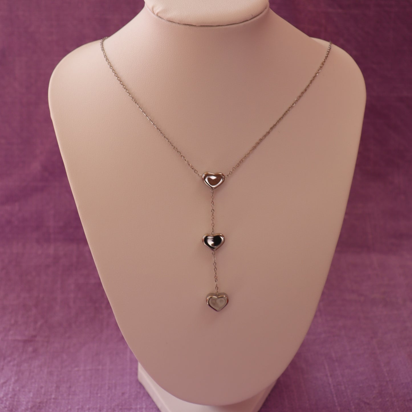 Threaded Hearts Titanium Necklace