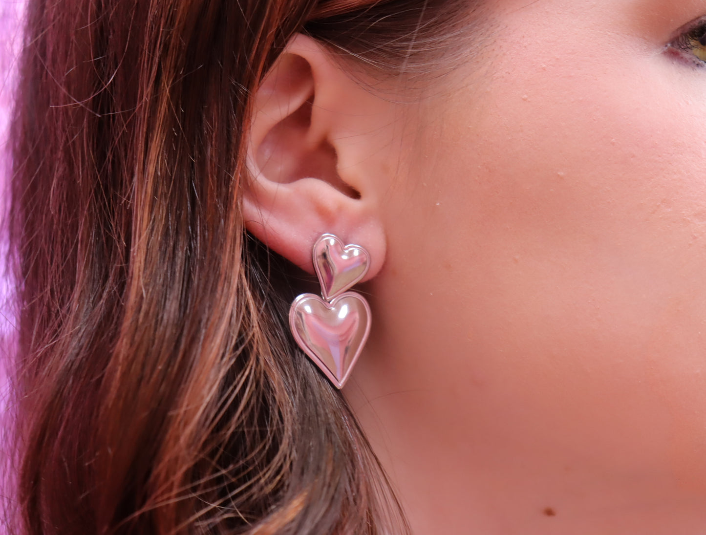 Together Forever- Titanium Heart Earrings