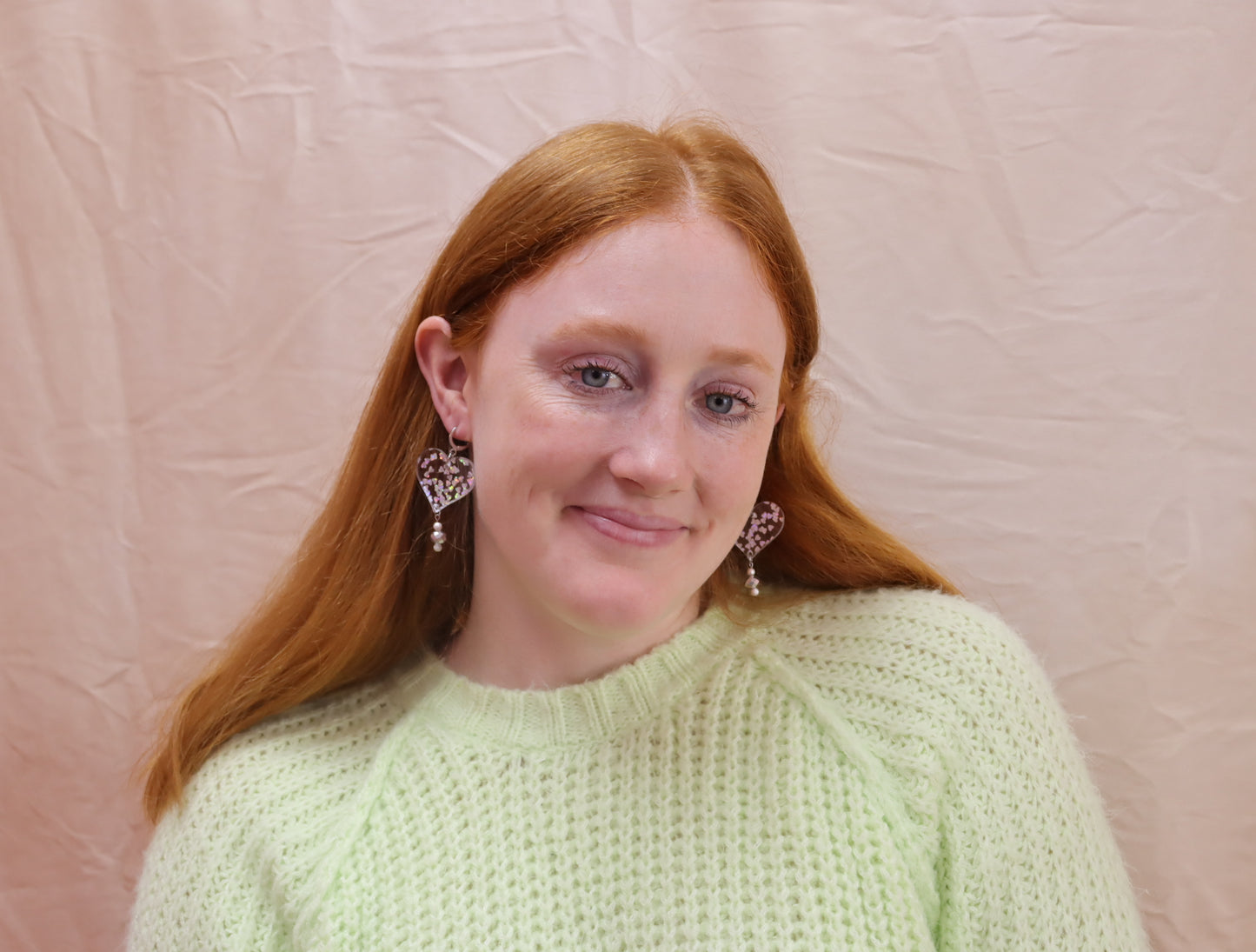 Glittering Confetti Heart Earrings