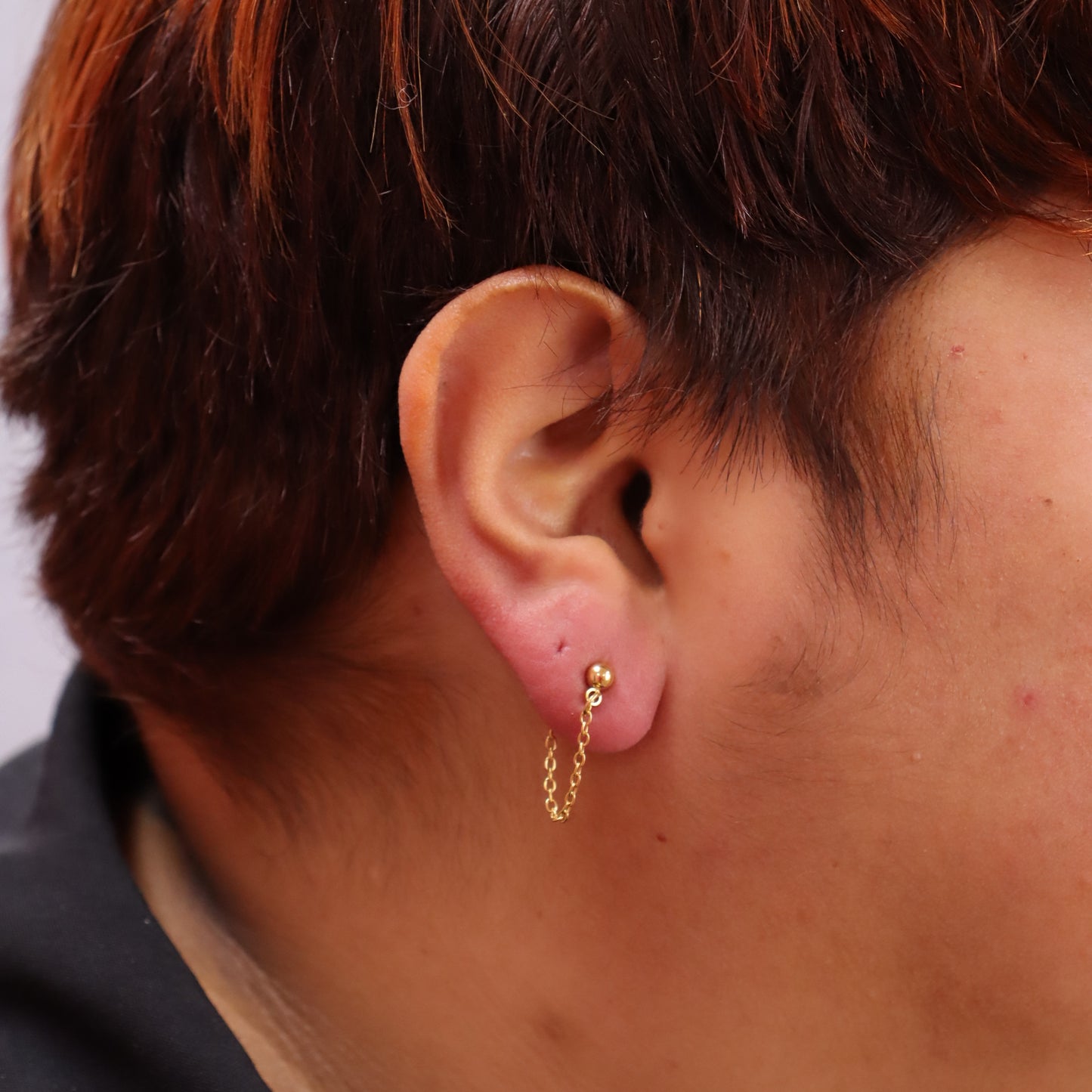 Titanium Looping Ball Stud Earrings