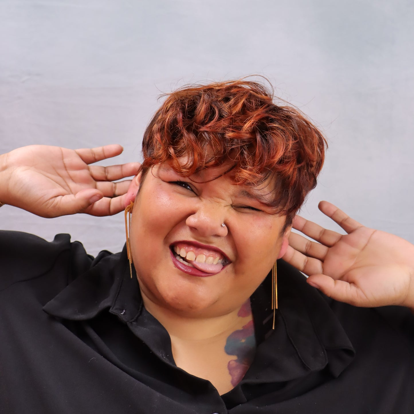 Titanium Tassel Star Earrings