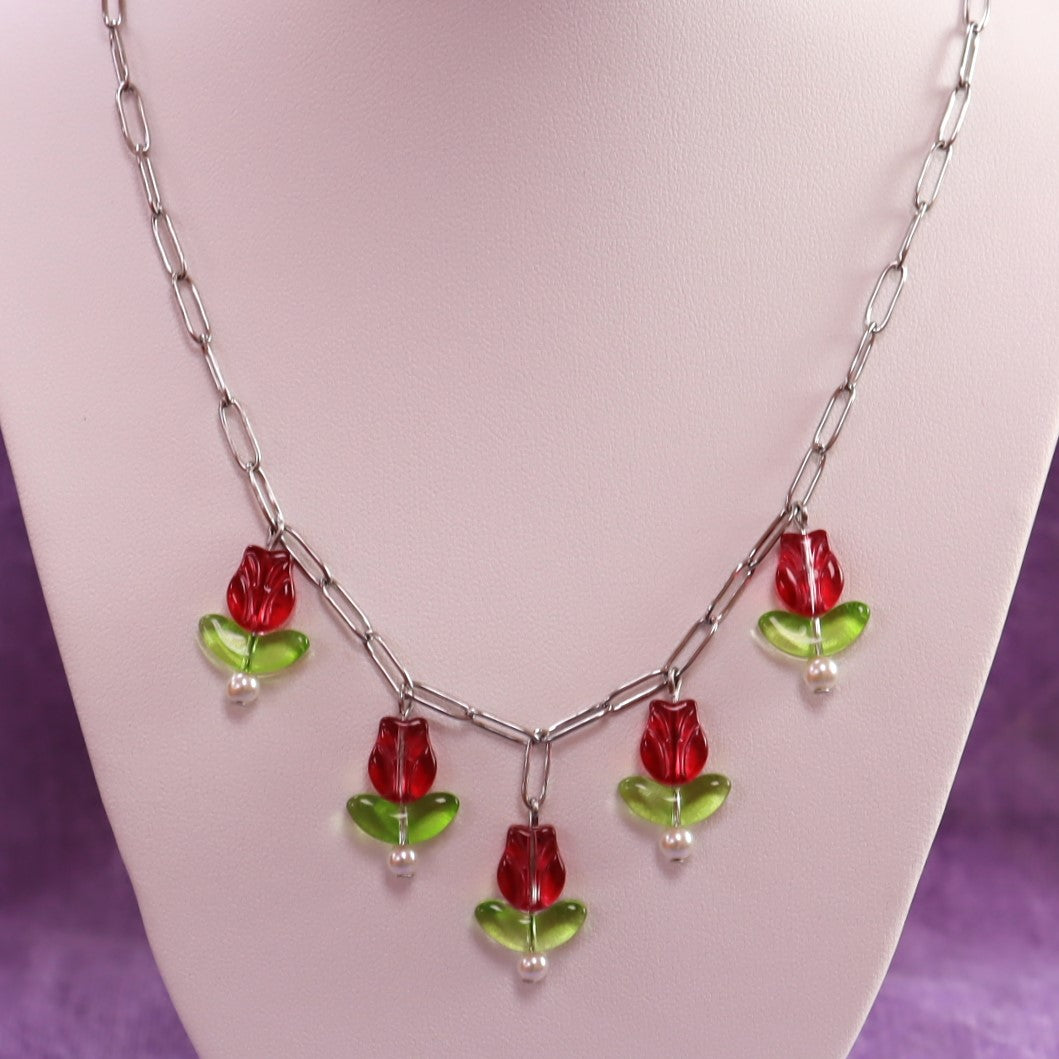Glass Tulip Necklace
