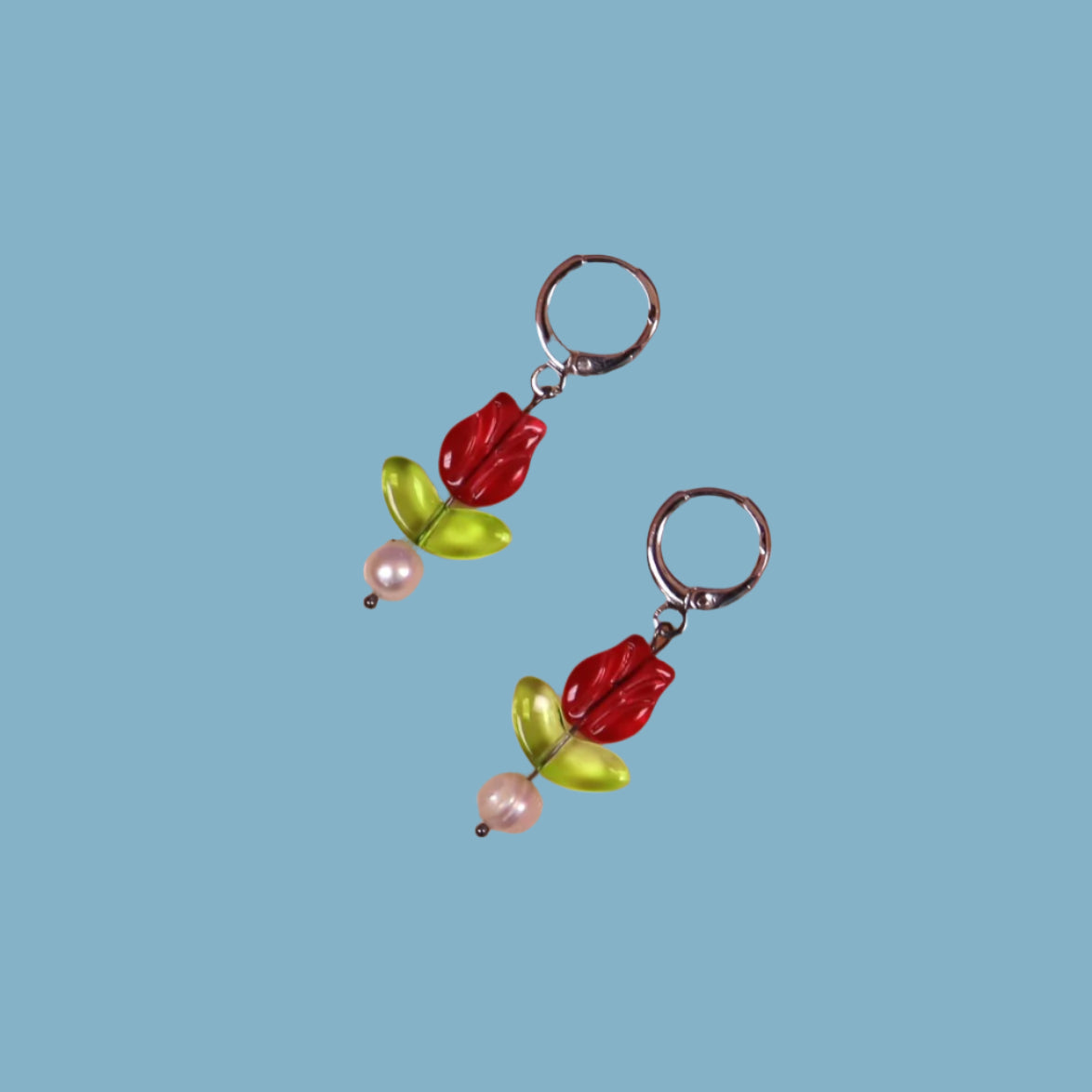 Glass Tulip Earrings