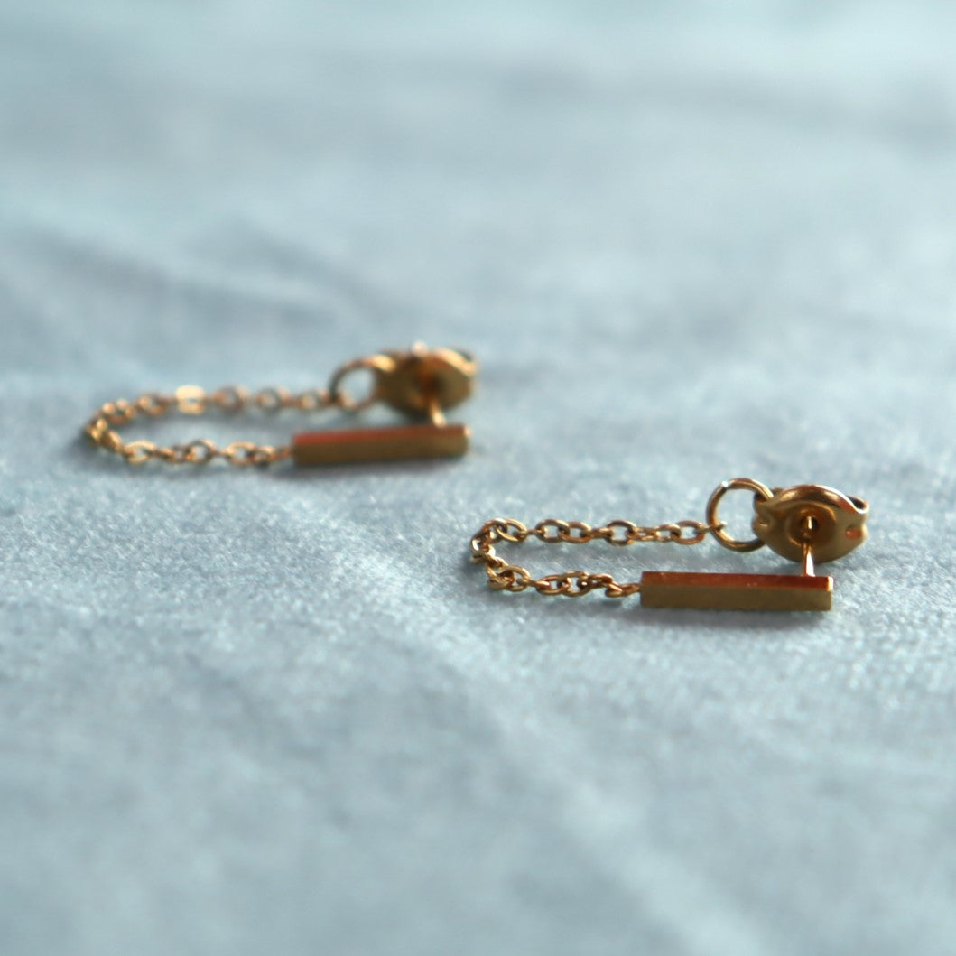Titanium Looping Bar Stud Earrings