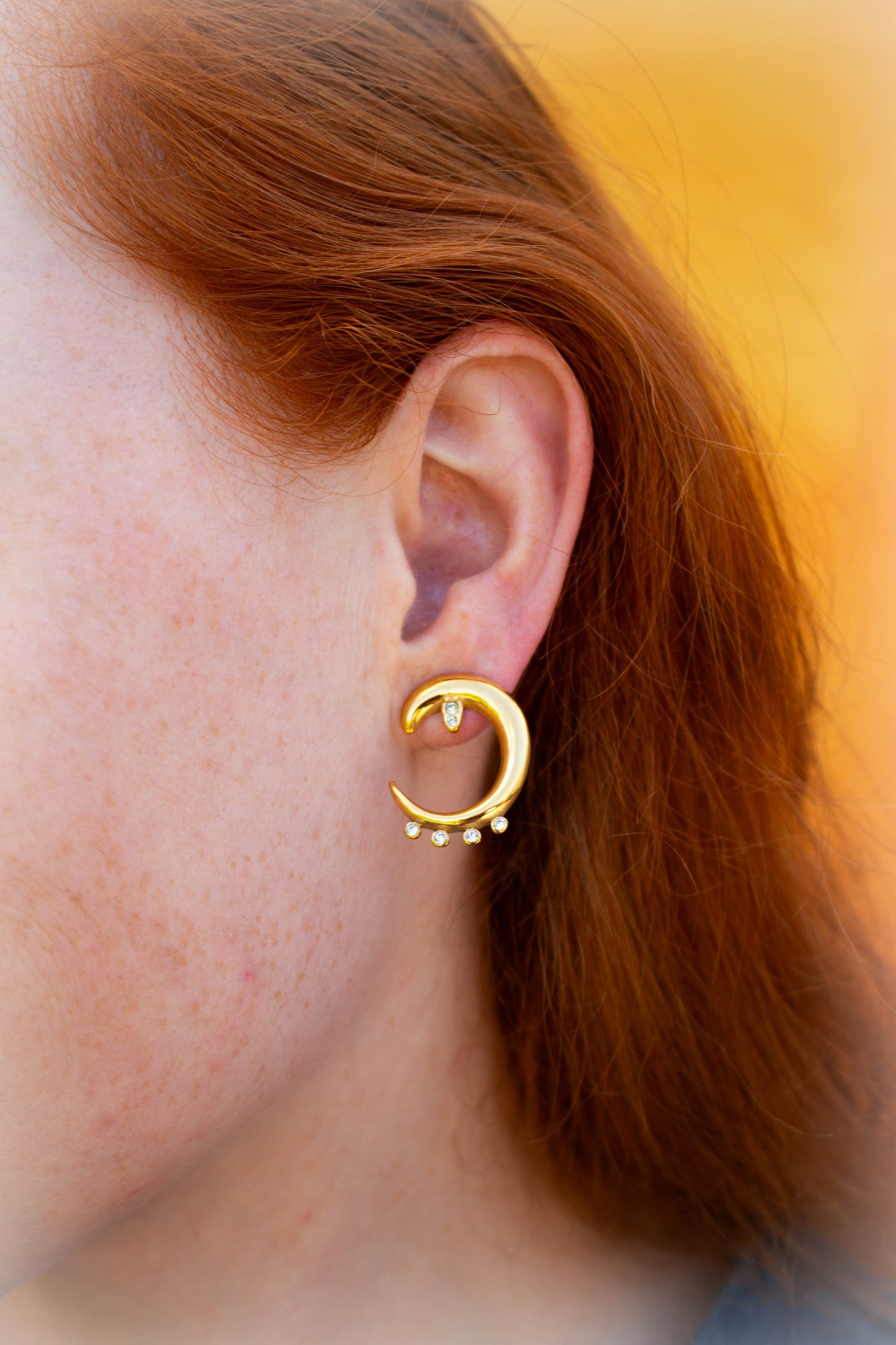 Shimmering Moon Titanium Earrings