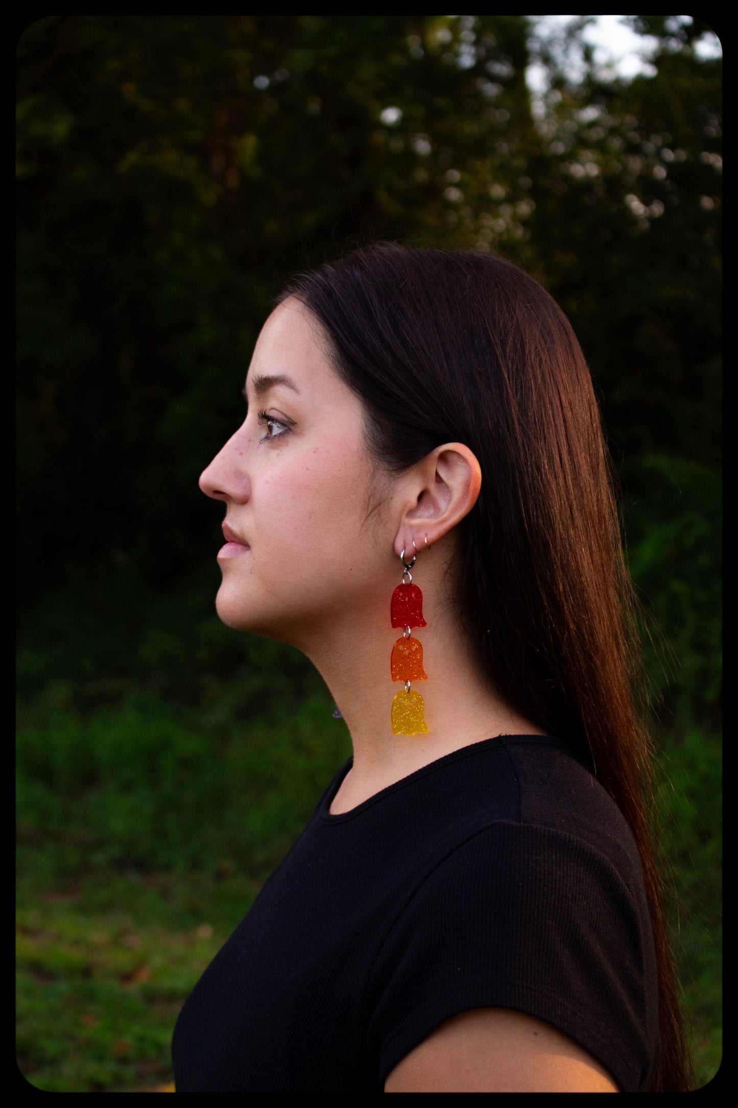 Glittering Rainbow Ghosts - Dangle Earrings