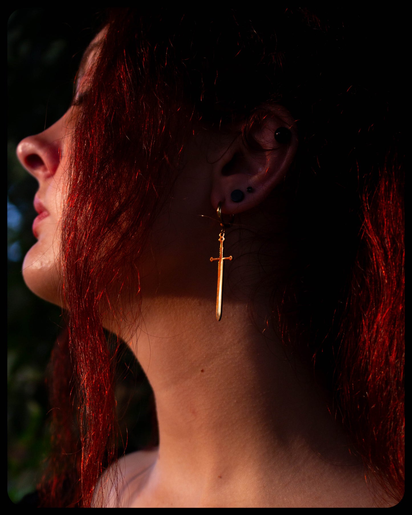 Zorro's Sword - Titanium Charm Earrings
