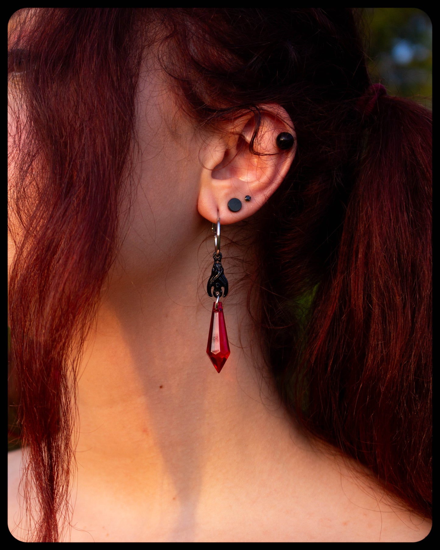 Beaded Blood-drop Earrings