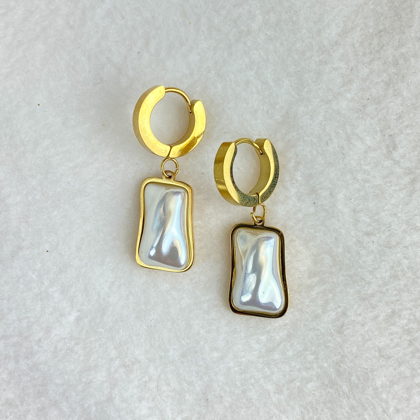 Pearl Titanium Earrings