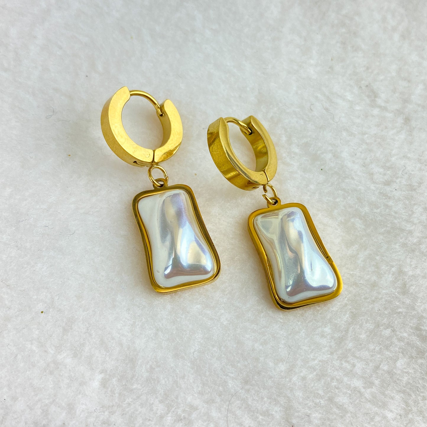 Pearl Titanium Earrings