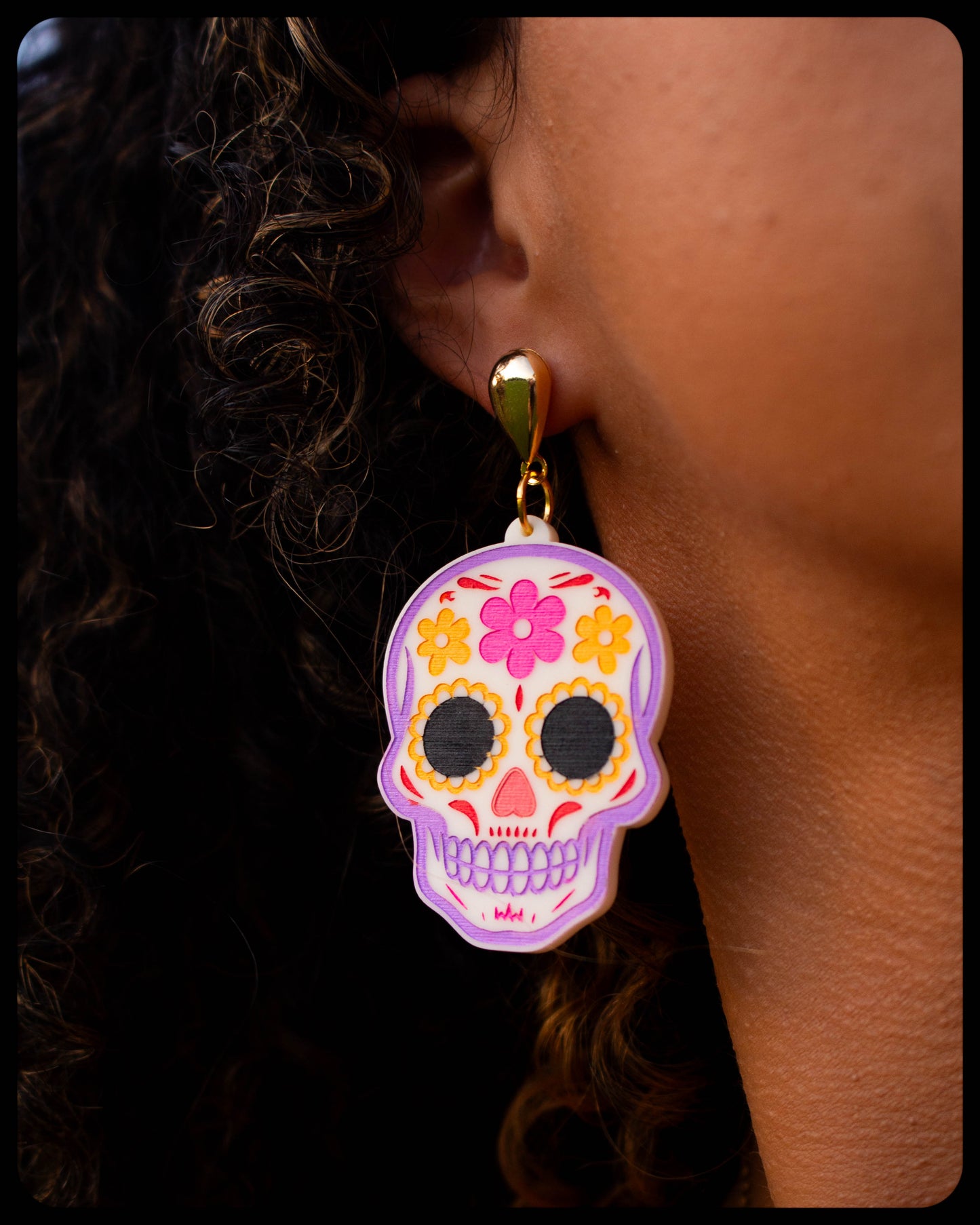 Sweet Sugar Skull - Statement Earrings