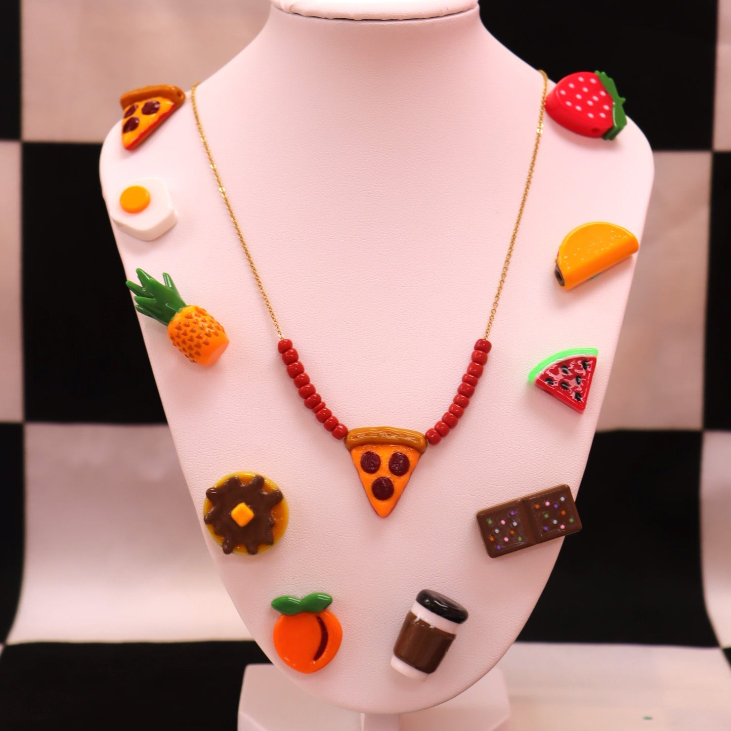 Single Beaded Food Necklaces