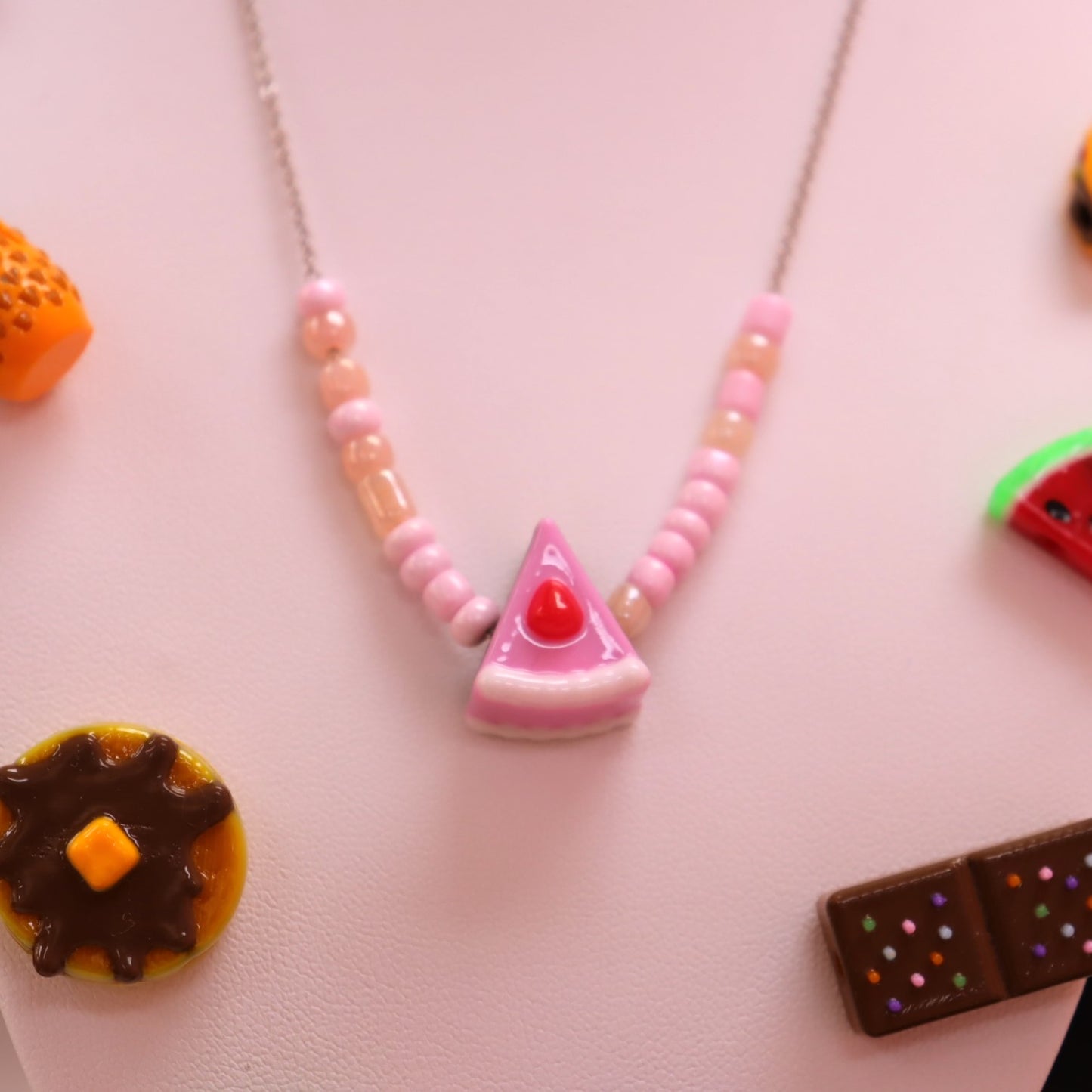 Single Beaded Food Necklaces