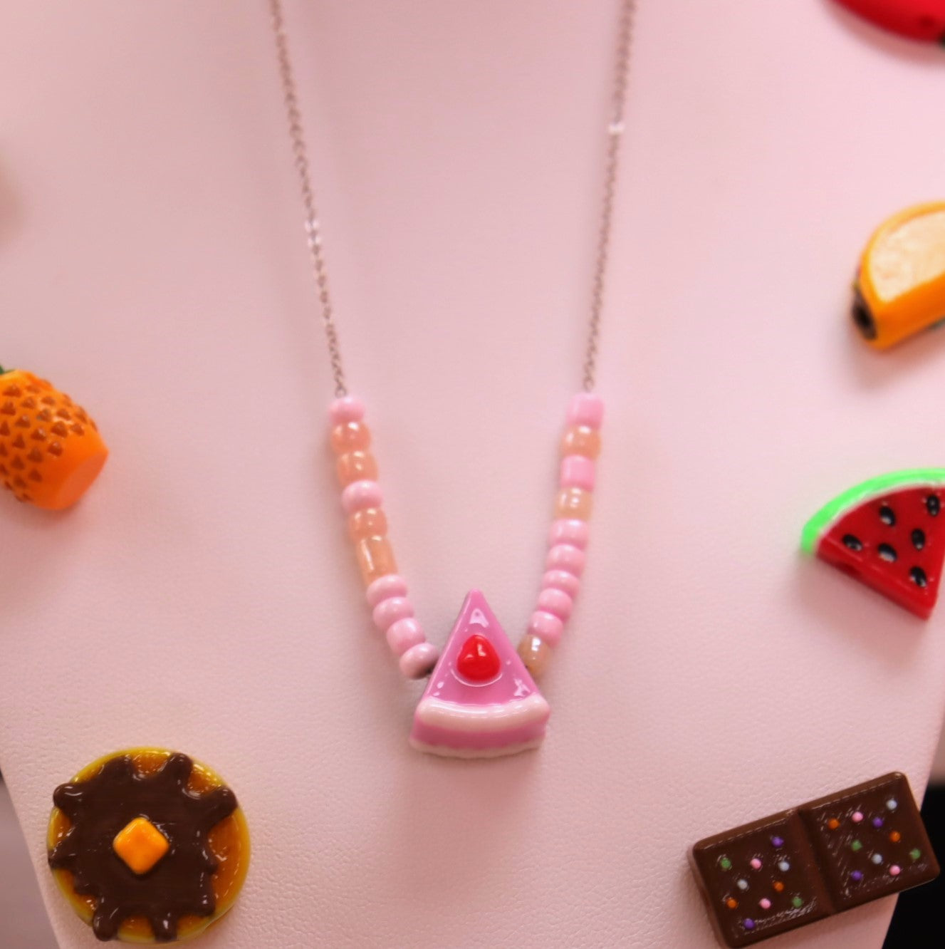 Single Beaded Food Necklaces