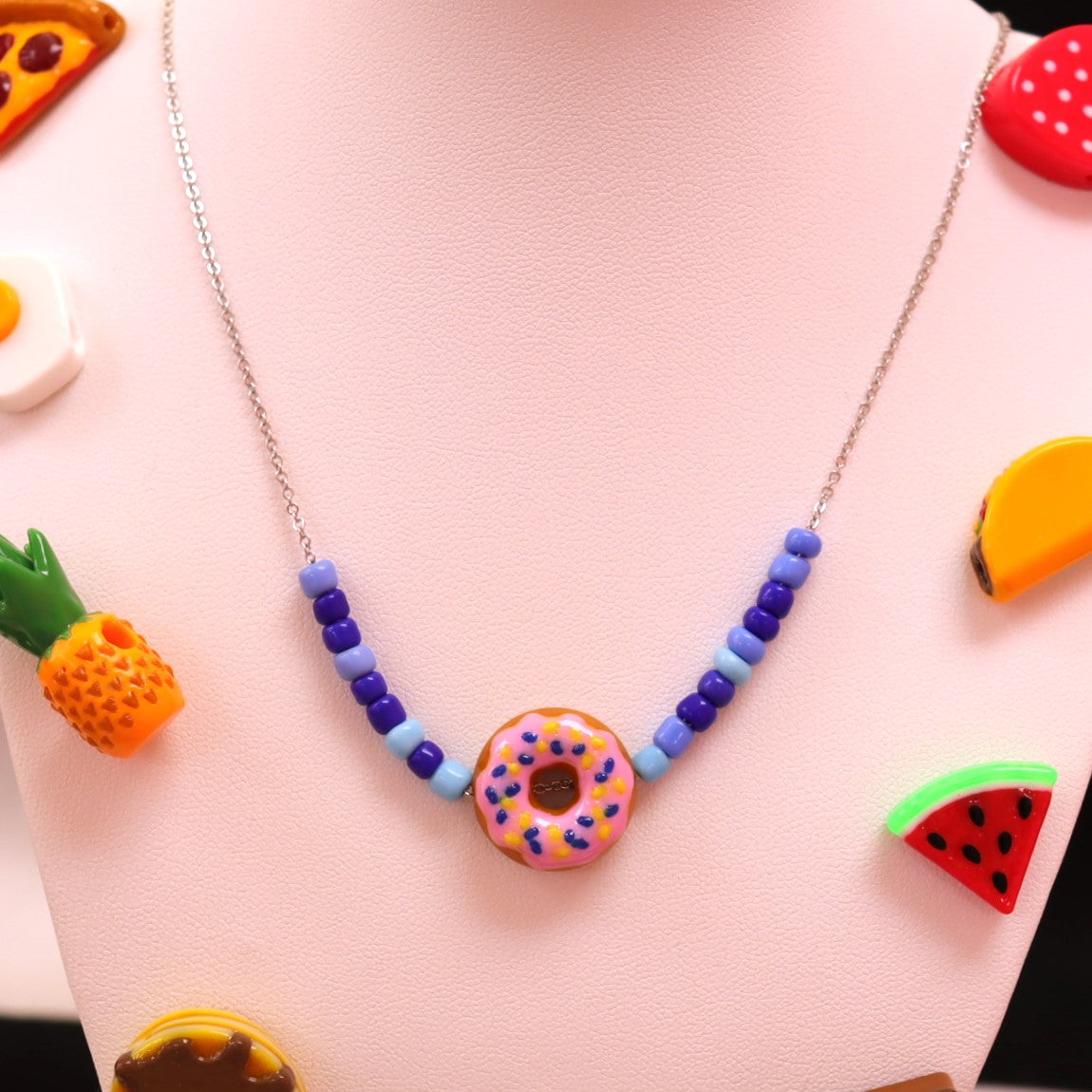 Single Beaded Food Necklaces