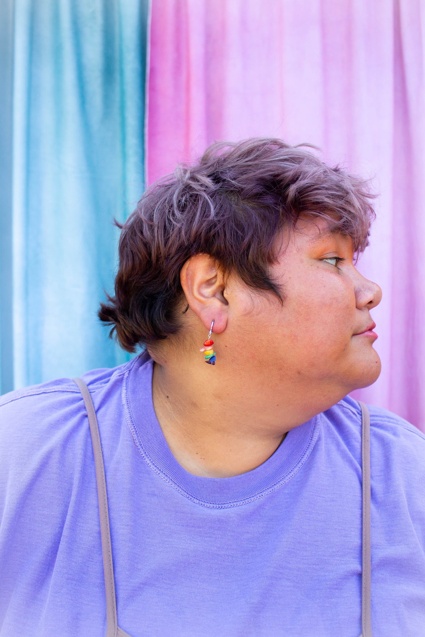 Stronger Today Rainbow Rock Charm Earrings