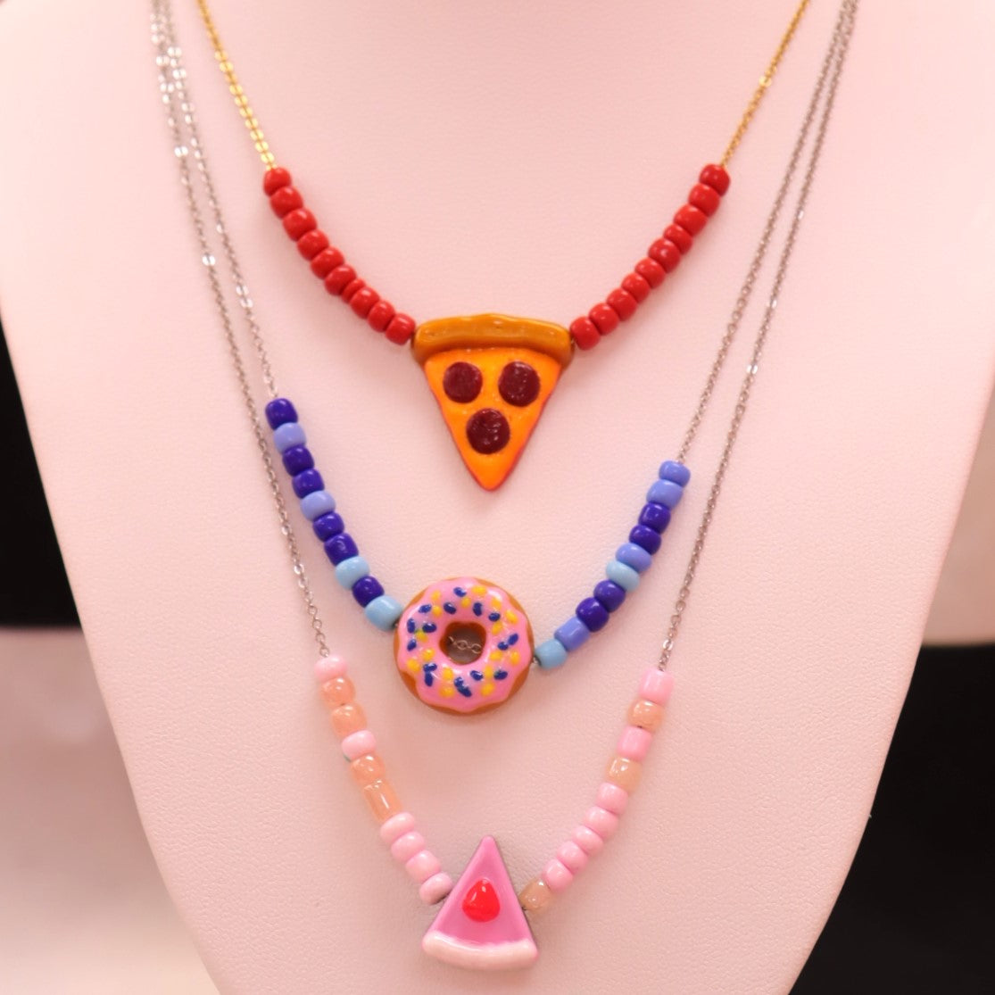 Single Beaded Food Necklaces