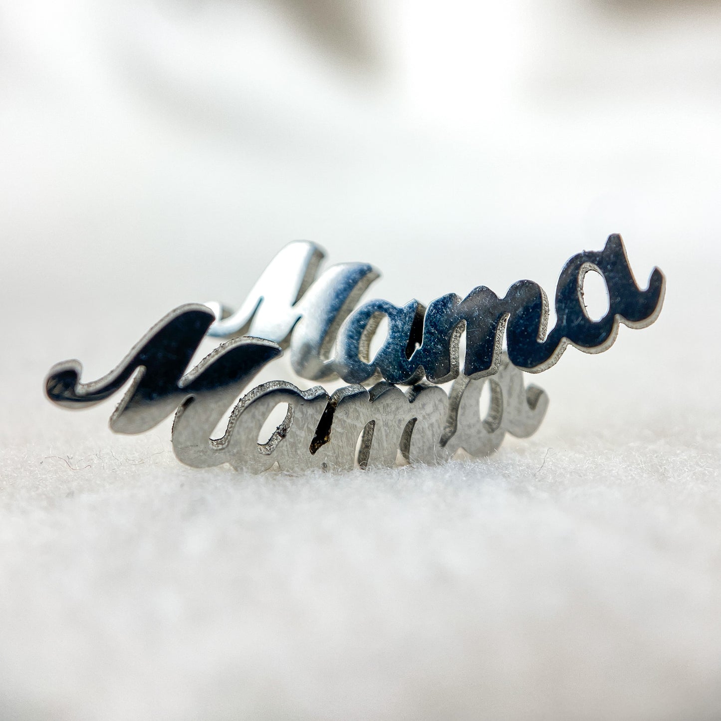 Mama Titanium Stud Earrings