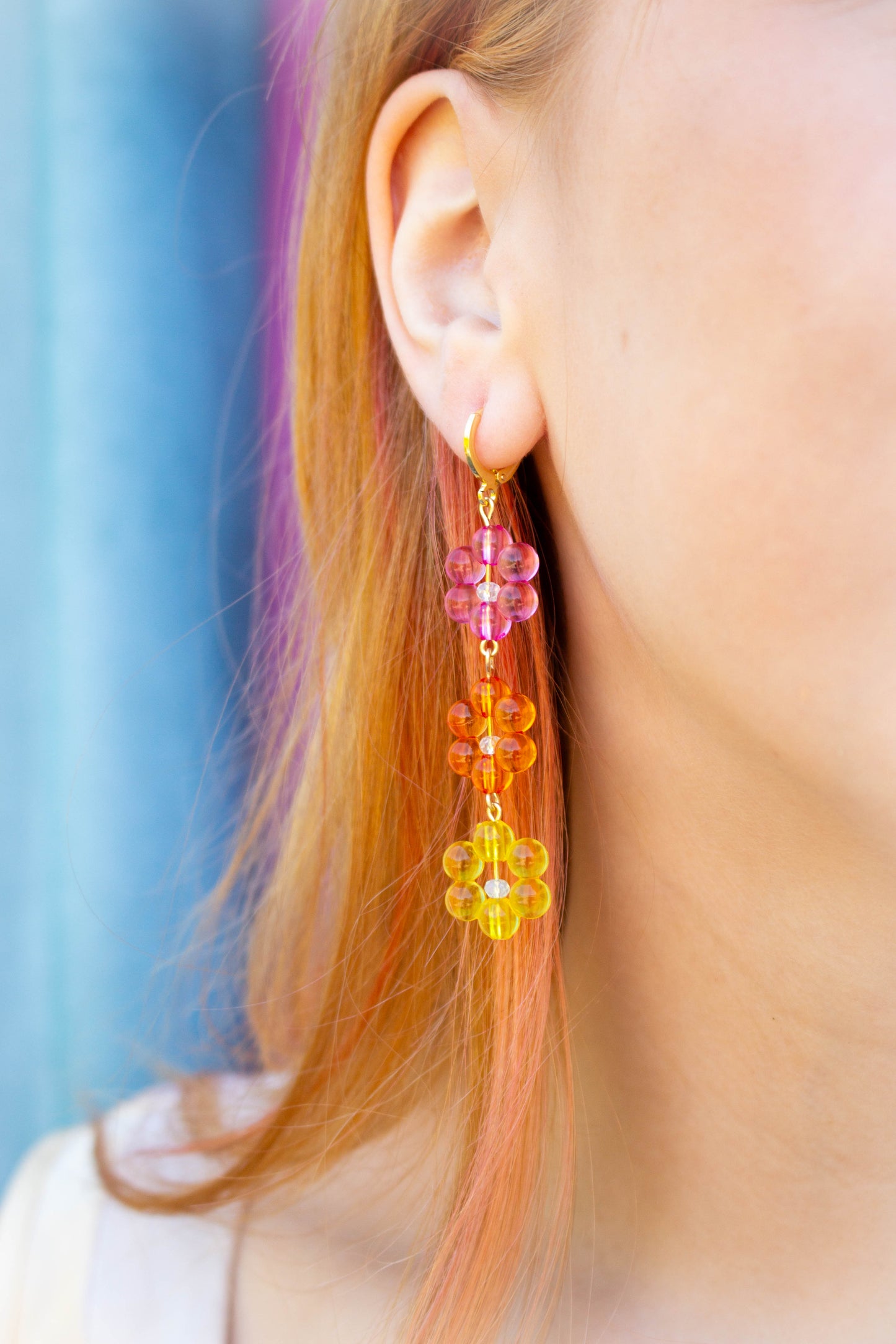 Rainbow Bubble Flower Dangles