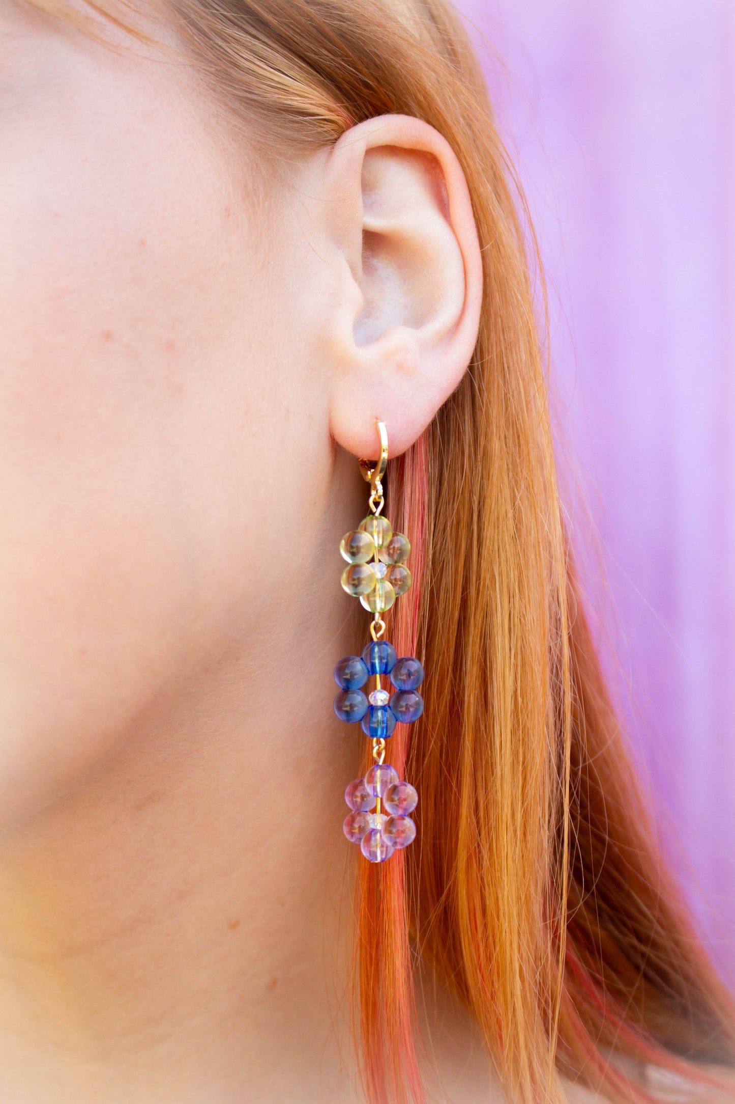 Rainbow Bubble Flower Dangles