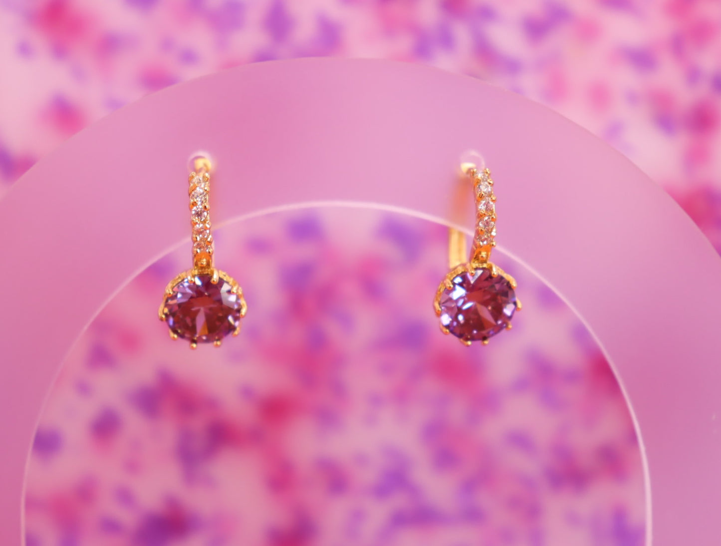 Amethyst Oath - Gem Hoop Earrings