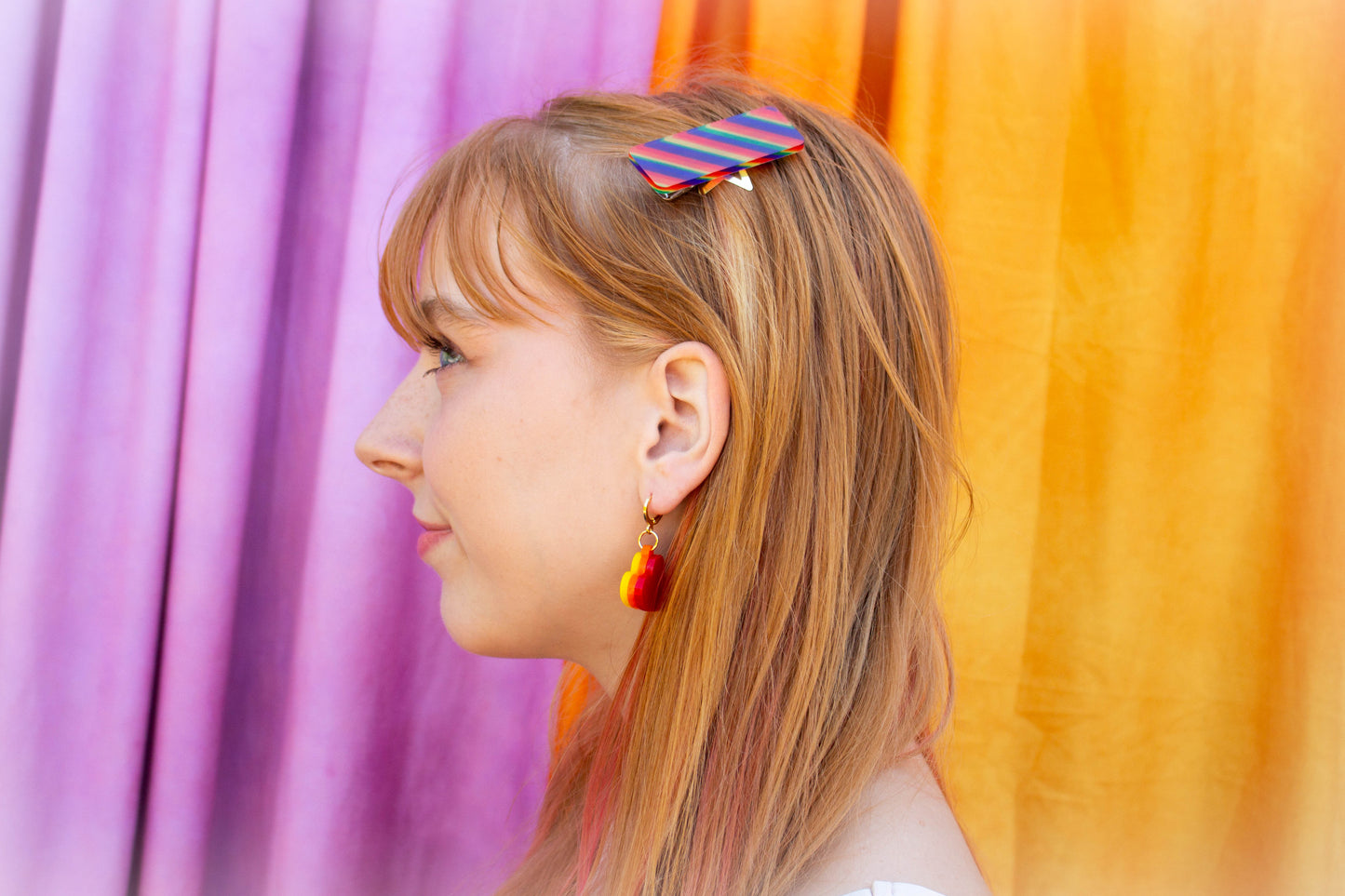 Rainbow Striped Barrettes