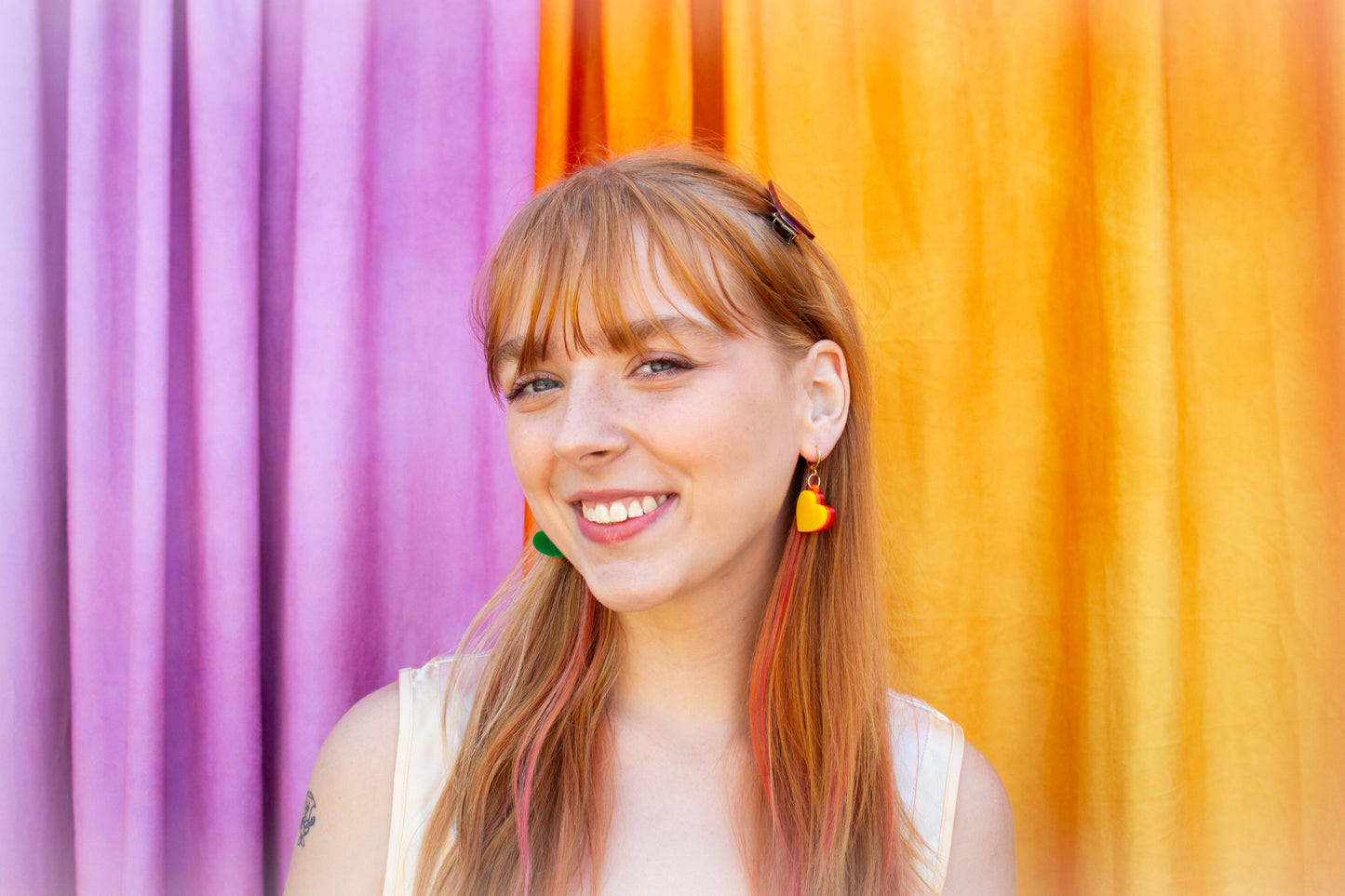 Rainbow Stacked Heart Huggies