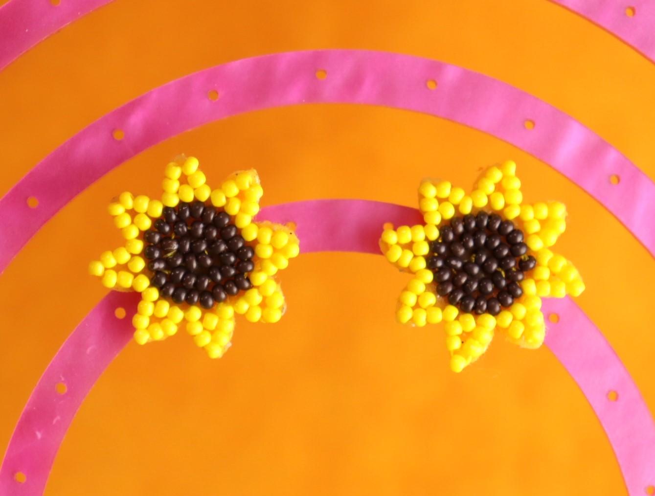 Hidden Disabilities Beaded Sunflower Earrings