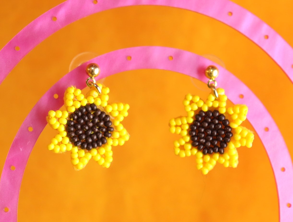 Hidden Disabilities Beaded Sunflower Earrings