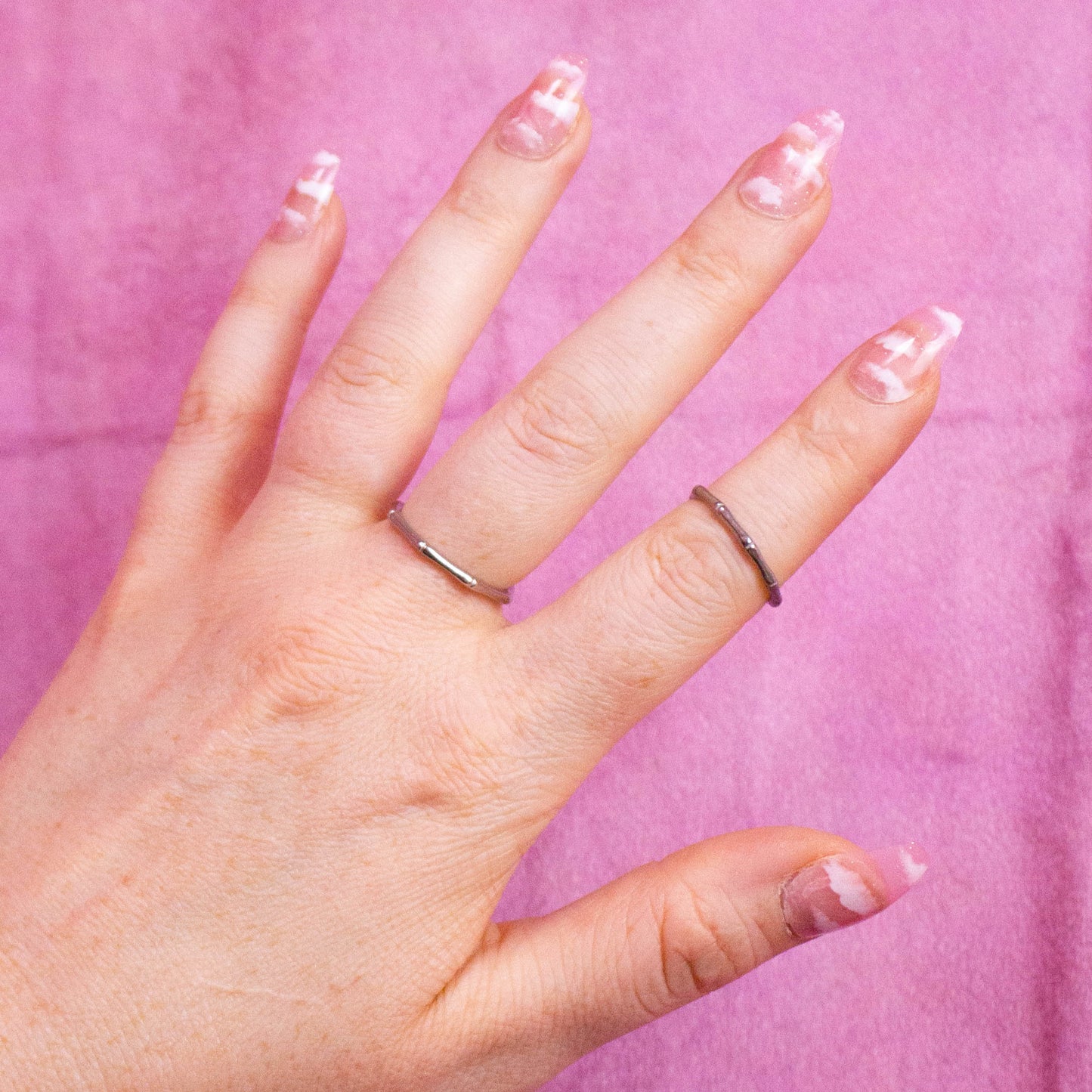 Slim Nonagon Titanium Ring