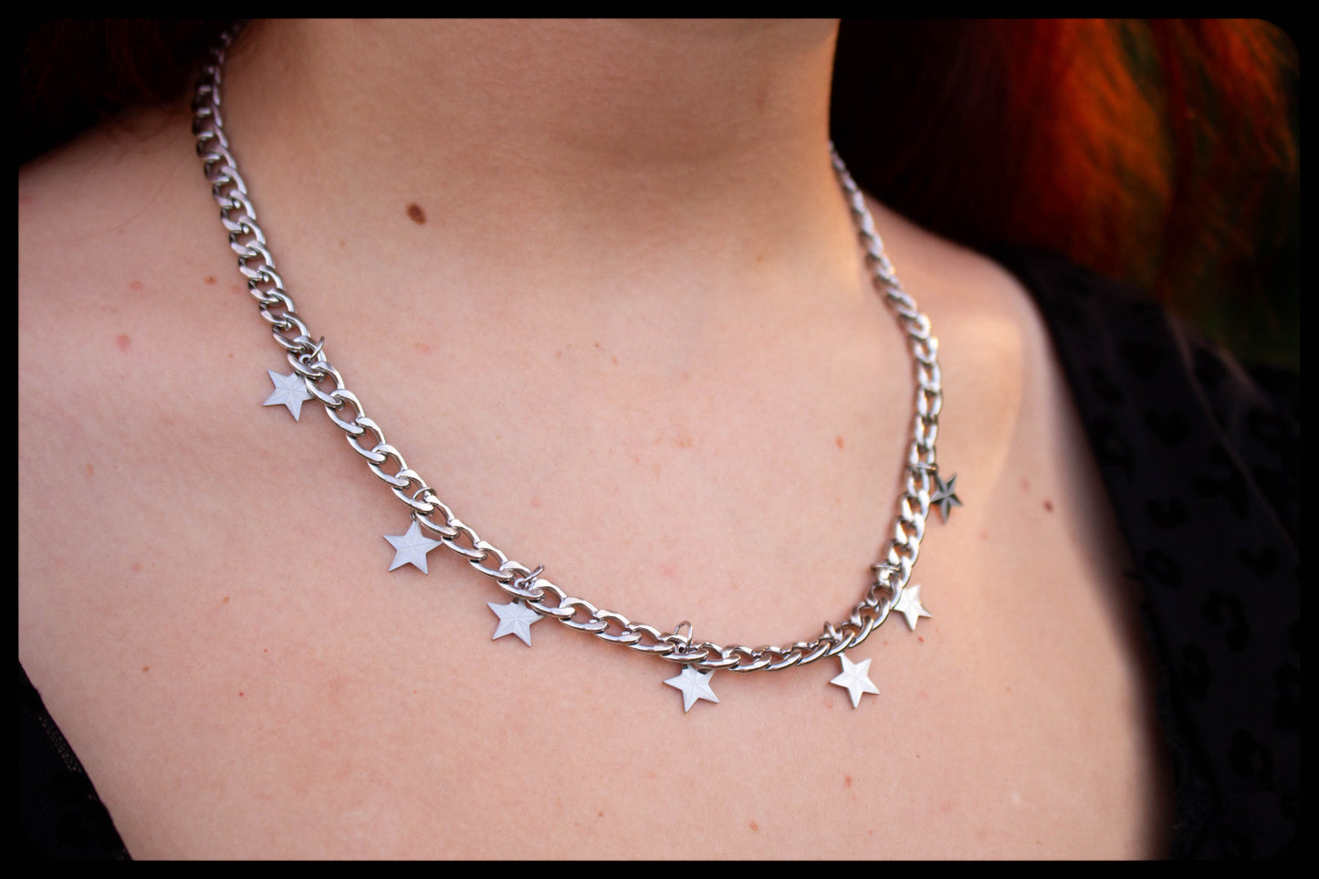 Midnight Sky Starry Titanium Necklace