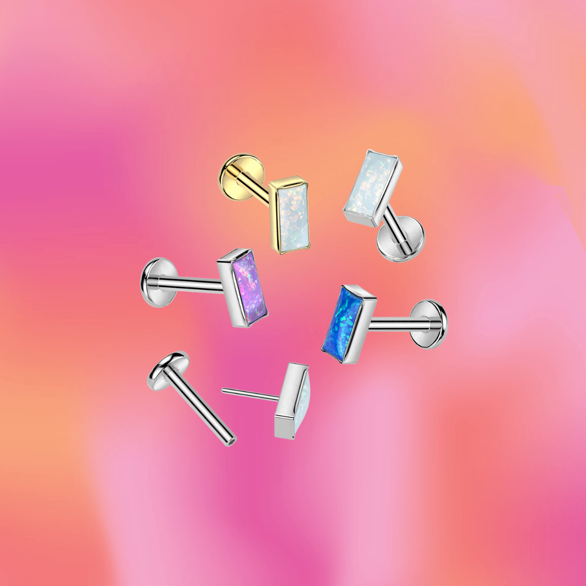 Bezel Rectangle Flat Back Stud