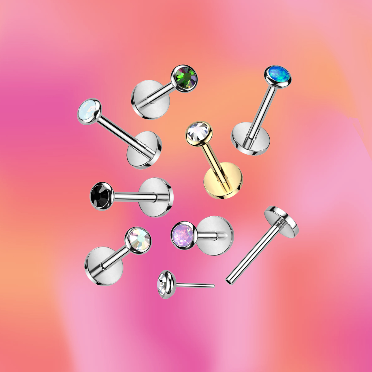 Blue Shimmer Gem Flat Back Stud